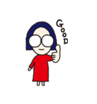 おかっぱめがねさんとねこ（個別スタンプ：4）