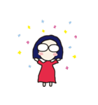おかっぱめがねさんとねこ（個別スタンプ：6）