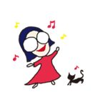 おかっぱめがねさんとねこ（個別スタンプ：7）