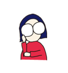 おかっぱめがねさんとねこ（個別スタンプ：15）
