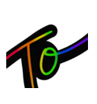 虹色の筆記体で一言スタンプ（個別スタンプ：38）