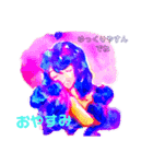 イラスト/女の子/カラフル/キラキラ/挨拶（個別スタンプ：3）