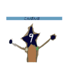 数字の人物(字付き)スタンプ（個別スタンプ：13）