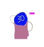 数字の人物(字付き)スタンプ（個別スタンプ：25）