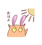 ねこ-うさぎ（個別スタンプ：1）