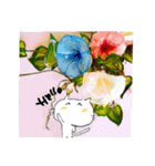 flower cat sticker英語版（個別スタンプ：1）