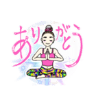 YOGA的女子の日常スタンプ♪（背景有ver）（個別スタンプ：18）