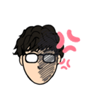 メガネのパーマ男子（個別スタンプ：17）