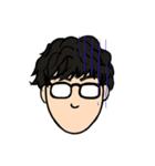 メガネのパーマ男子（個別スタンプ：25）