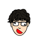 メガネのパーマ男子（個別スタンプ：26）