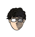メガネのパーマ男子（個別スタンプ：27）