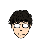メガネのパーマ男子（個別スタンプ：30）