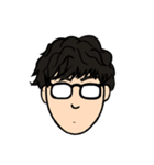 メガネのパーマ男子（個別スタンプ：32）