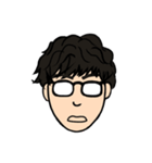 メガネのパーマ男子（個別スタンプ：34）