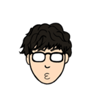 メガネのパーマ男子（個別スタンプ：35）