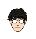 メガネのパーマ男子（個別スタンプ：36）