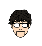 メガネのパーマ男子（個別スタンプ：37）