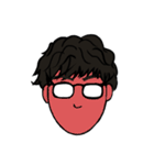 メガネのパーマ男子（個別スタンプ：39）