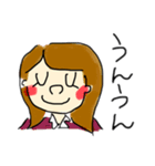 女の子のスタンプ(肩から上)（個別スタンプ：3）