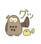 ふくろうとインコ（個別スタンプ：8）