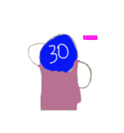 数字の人物(字付き)スタンプ(時計1つ)（個別スタンプ：25）