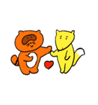 たぬきときつねの夫婦のスタンプ（個別スタンプ：1）