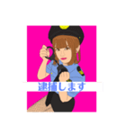 婦警コス女子の絵スタンプ（個別スタンプ：2）