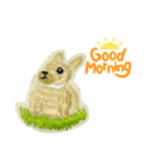 うさぎの刺繍スタンプ（個別スタンプ：1）