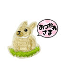 うさぎの刺繍スタンプ（個別スタンプ：3）
