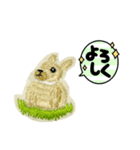うさぎの刺繍スタンプ（個別スタンプ：4）