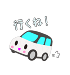 可愛い車【White×Blackツートン】（個別スタンプ：2）