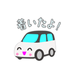 可愛い車【White×Blackツートン】（個別スタンプ：3）