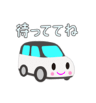 可愛い車【White×Blackツートン】（個別スタンプ：4）