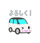 可愛い車【White×Blackツートン】（個別スタンプ：9）