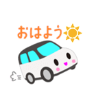 可愛い車【White×Blackツートン】（個別スタンプ：10）