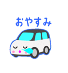 可愛い車【White×Blackツートン】（個別スタンプ：13）