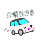 可愛い車【White×Blackツートン】（個別スタンプ：16）