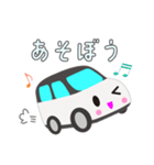 可愛い車【White×Blackツートン】（個別スタンプ：18）