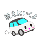 可愛い車【White×Blackツートン】（個別スタンプ：20）