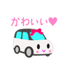 可愛い車【White×Blackツートン】（個別スタンプ：24）