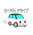可愛い車【White×Blackツートン】（個別スタンプ：30）