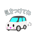 可愛い車【White×Blackツートン】（個別スタンプ：33）