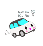 可愛い車【White×Blackツートン】（個別スタンプ：35）