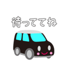可愛い車【Black×Whiteツートン】（個別スタンプ：4）