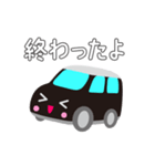 可愛い車【Black×Whiteツートン】（個別スタンプ：17）