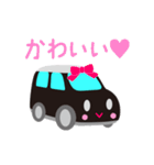 可愛い車【Black×Whiteツートン】（個別スタンプ：24）