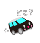 可愛い車【Black×Whiteツートン】（個別スタンプ：35）