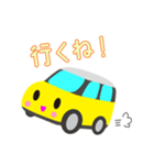 可愛い車【Yellow×Whiteツートン】（個別スタンプ：2）