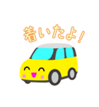 可愛い車【Yellow×Whiteツートン】（個別スタンプ：3）