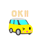 可愛い車【Yellow×Whiteツートン】（個別スタンプ：7）